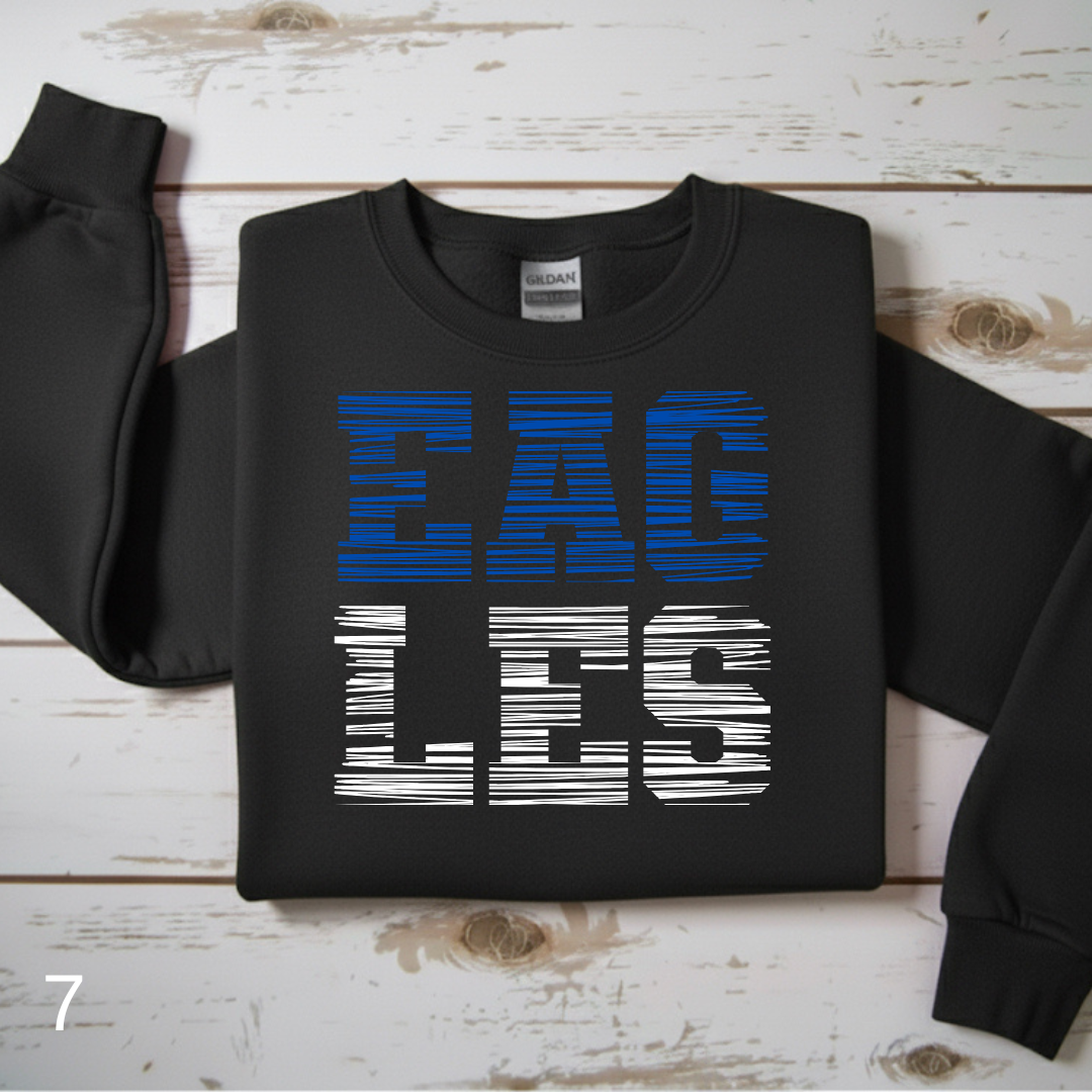 Textured "EAGLES" Spirit Crewneck
