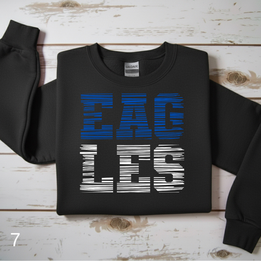 Textured "EAGLES" Spirit Crewneck