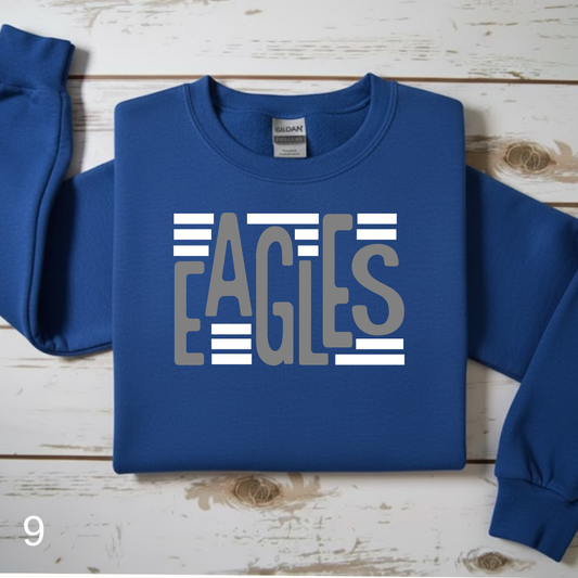 Modern Block "EAGLES" Stripe Crewneck