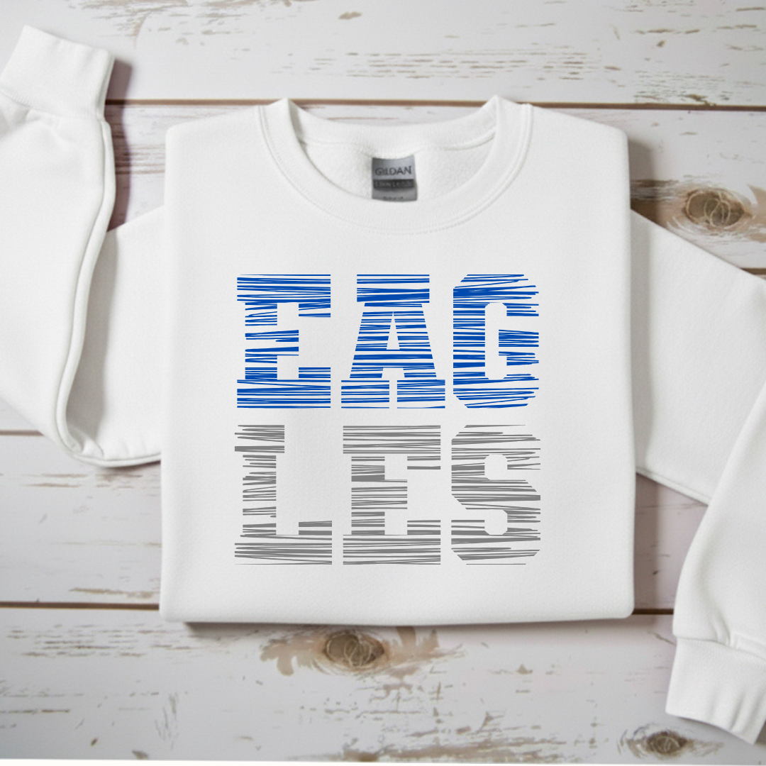 Textured "EAGLES" Spirit Crewneck