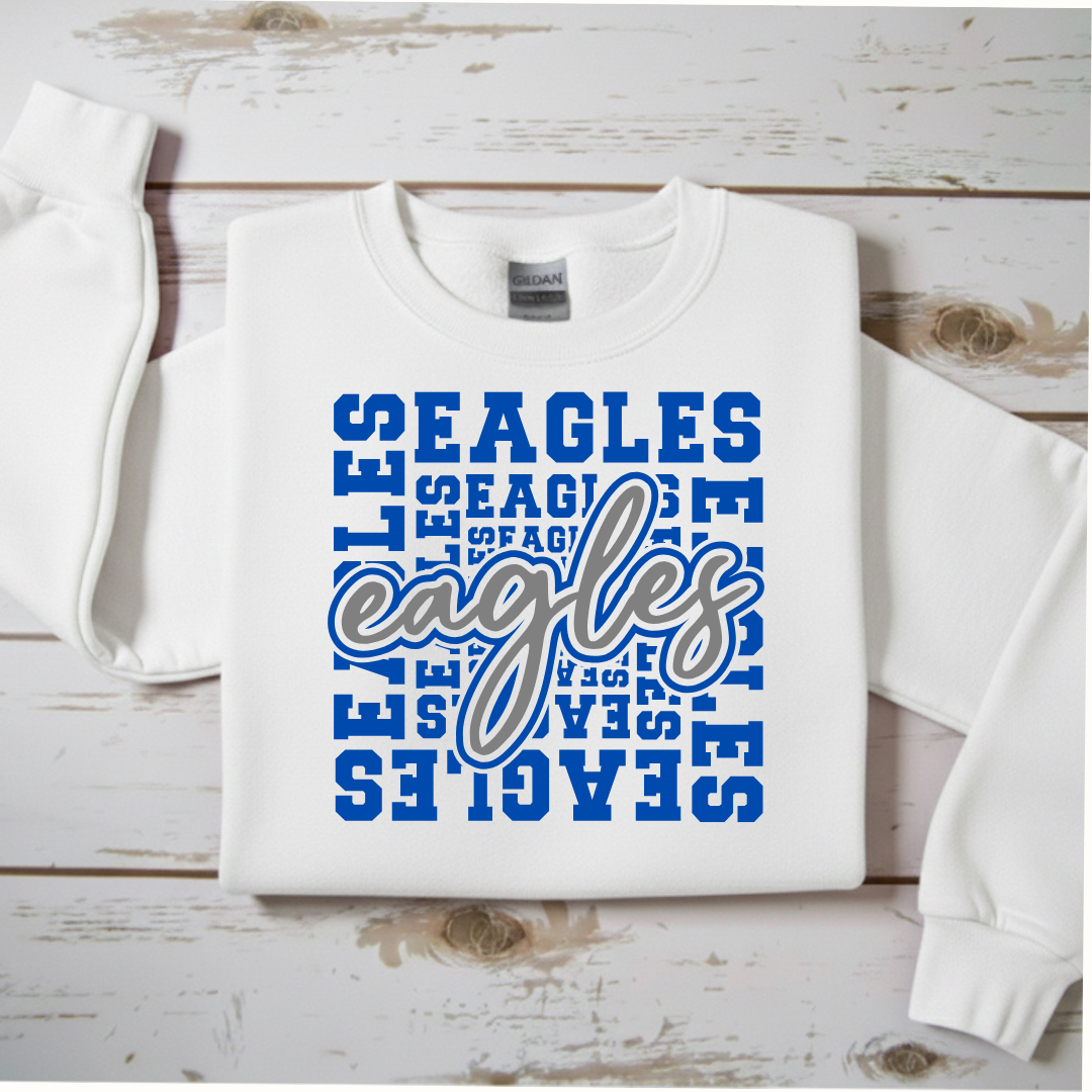 Bold Block-Letter Eagles Spirit Sweatshirt