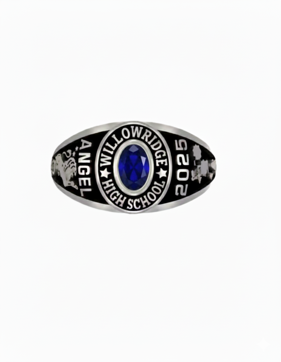 Ladies Sterling Silver Traditional Class Ring