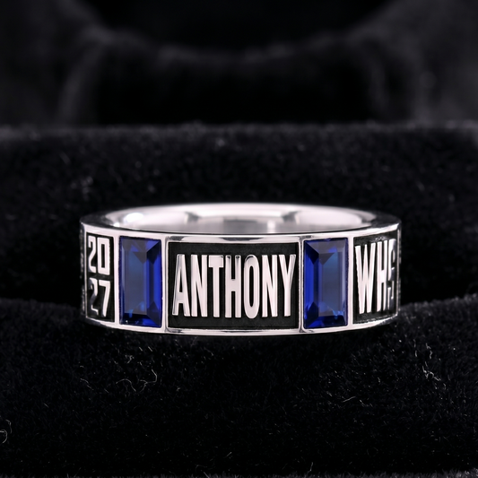 Men's Sterling Silver Class Ring Band