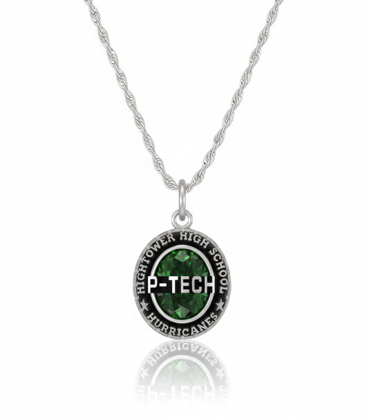 HHS P-Tech Bridge Mascot Oval Birthstone Class Necklace