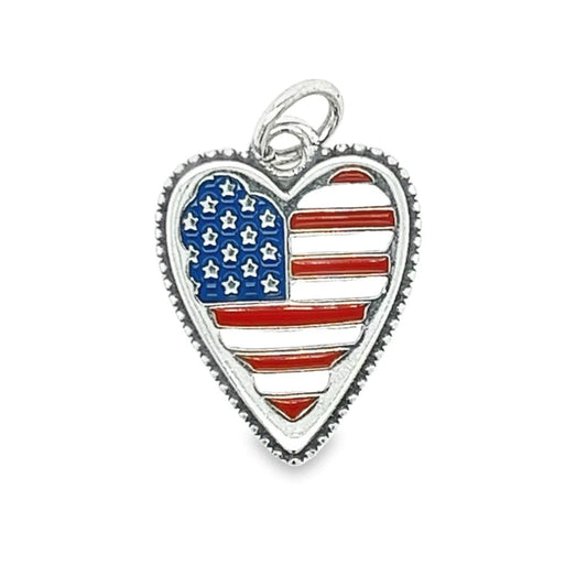 America Heart Charm