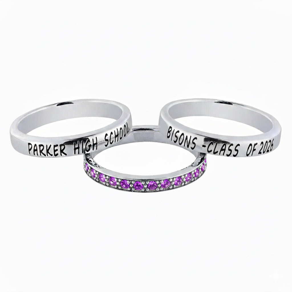 Promo 3-Piece Sterling Silver Class Ring Set