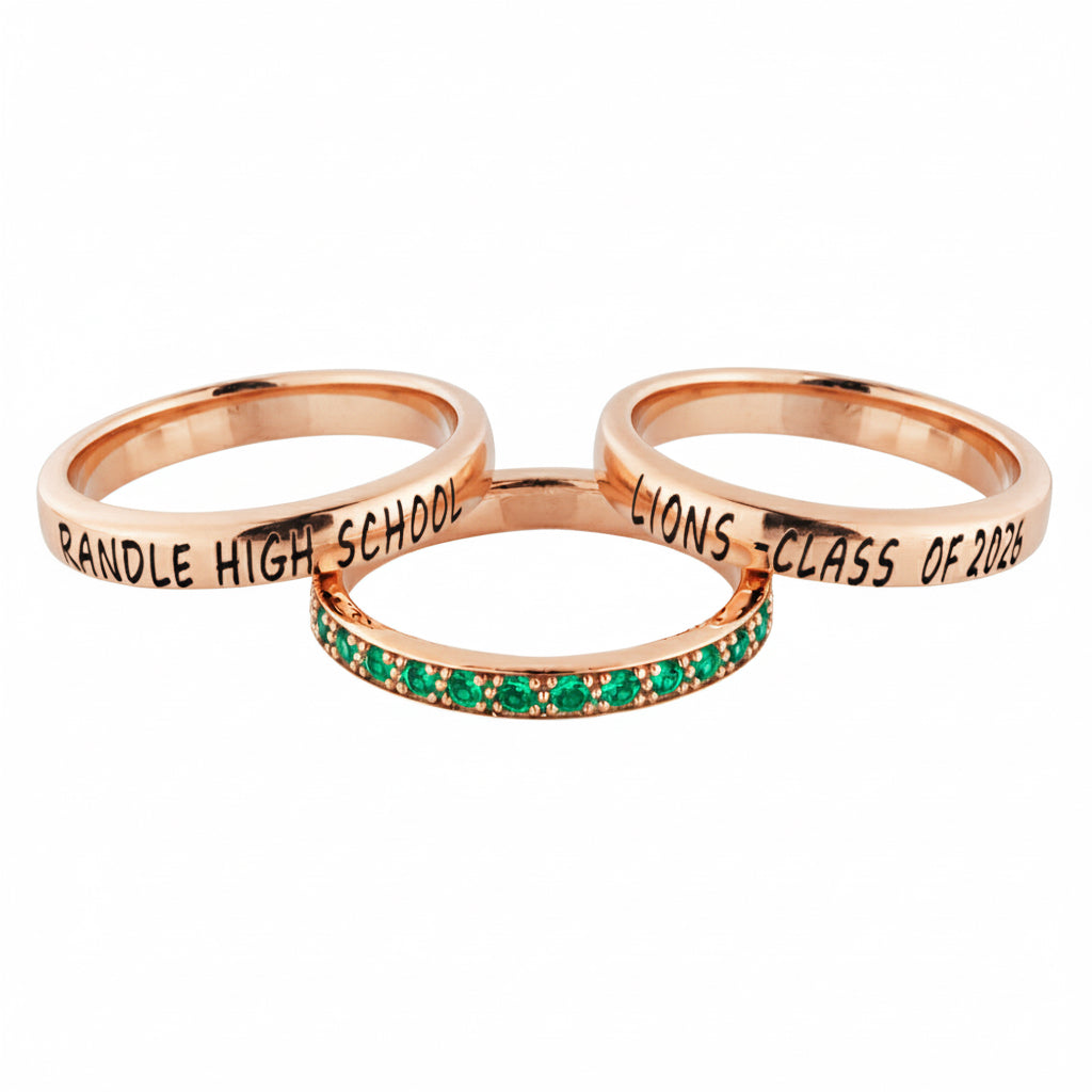 Promo 3-Piece Sterling Silver Class Ring Set