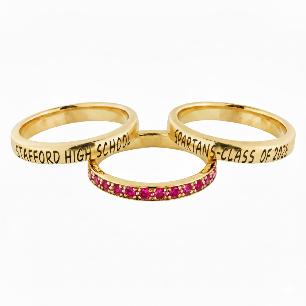 Promo 3-Piece Sterling Silver Class Ring Set