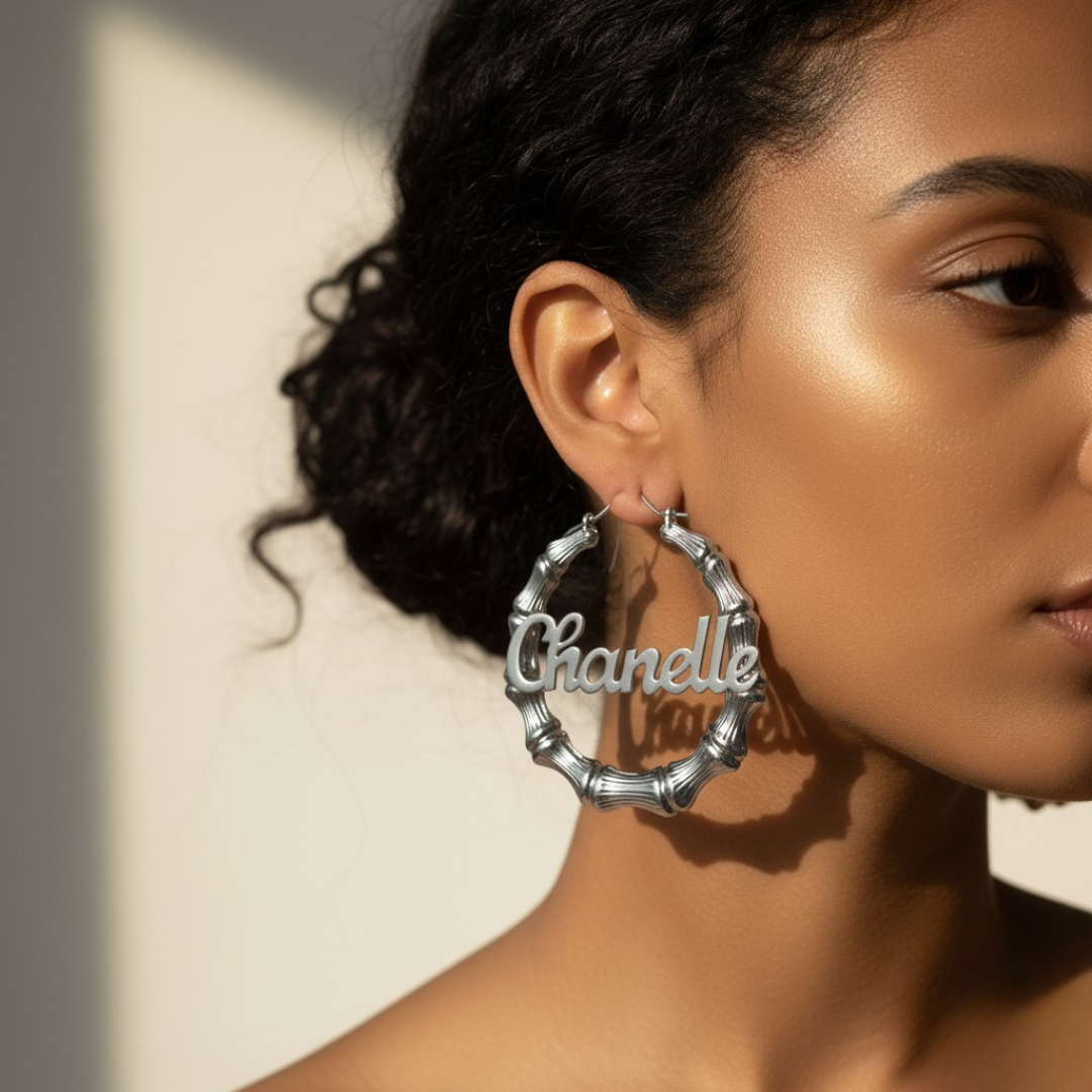 Bamboo Hoop Earrings