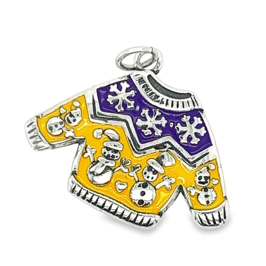 Yellow & Violet Christmas Sweater Charm