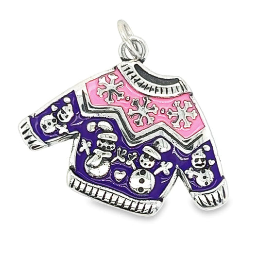 Violet & Pink Christmas Sweater Charm