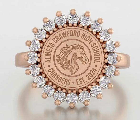 Solid Band Halo Class Ring