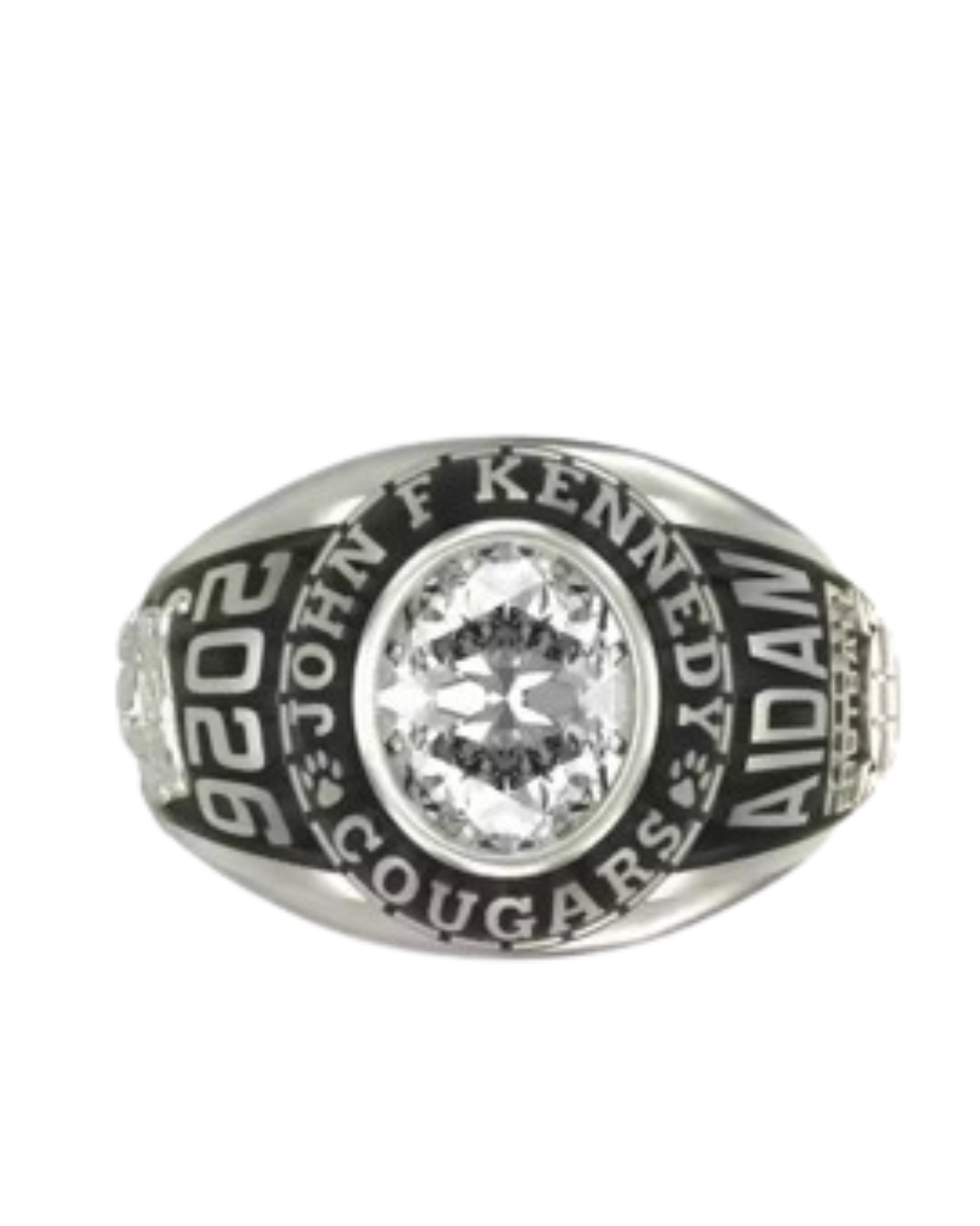 JFK Men’s Oval Cougars Sterling Silver Traditional Class Ring