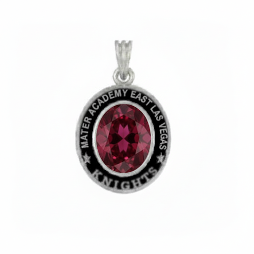 Mater Academy Mascot Oval Birthstone Class Necklace