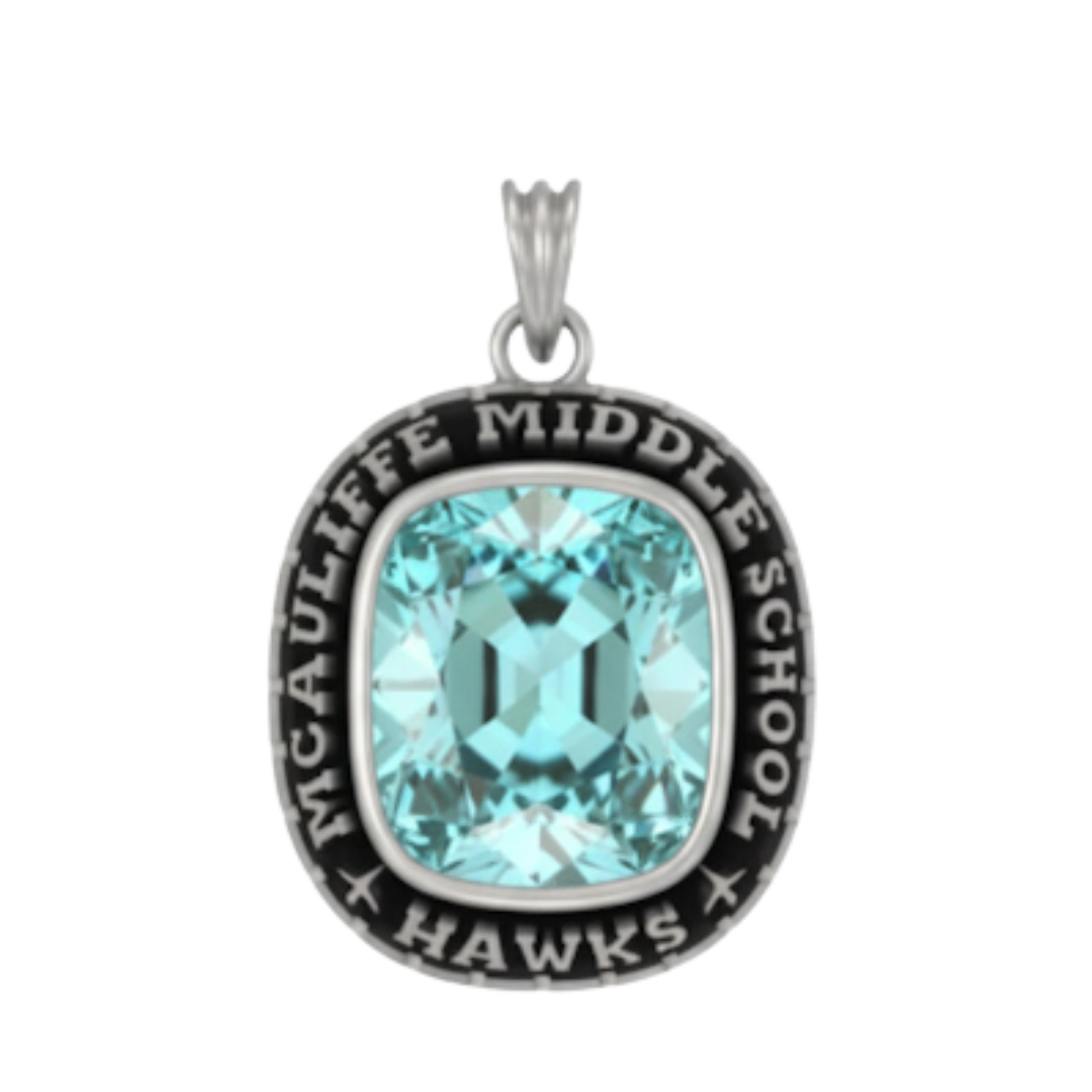 Promo Cushion-Cut Mascot Birthstone Class Necklace