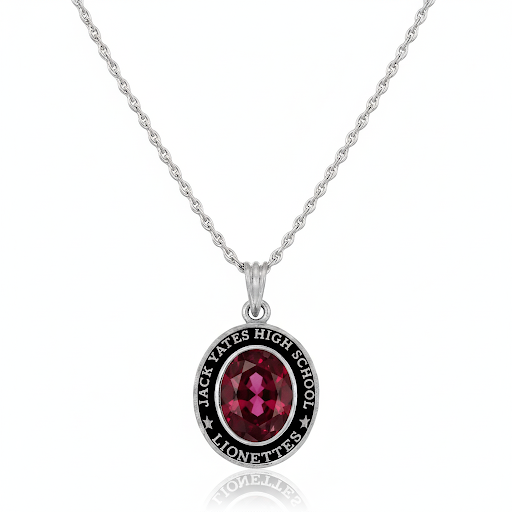 Jack Yates Lionettes Oval Birthstone Class Necklace