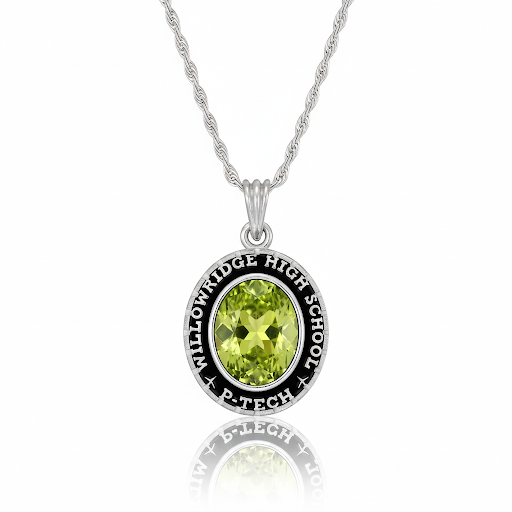 WHS P-Tech Talons Oval Birthstone Class Necklace