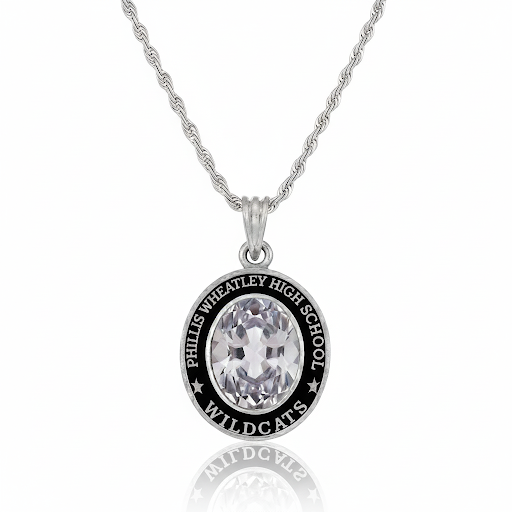 Phillis Wheatley Mascot Oval Birthstone Class Necklace