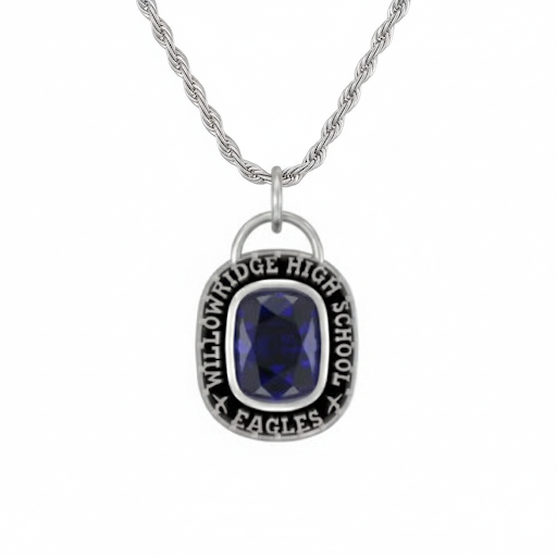 WHS Eagles Cushion Mascot Birthstone Class Necklace