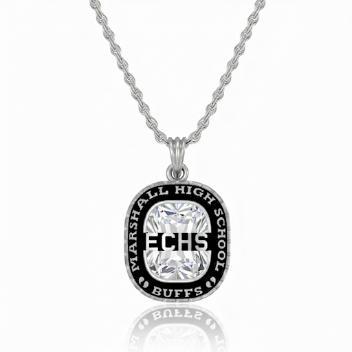 MHS ECHS Cushion-Cut Mascot Birthstone Class Necklace