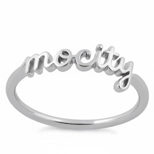 Sterling Silver Script Hometown Ring