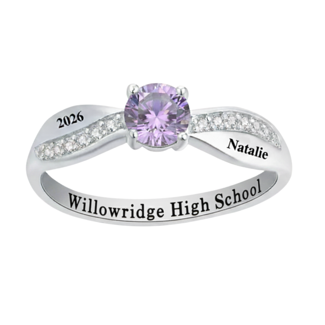 Promo Sterling Silver Cross Band Class Ring