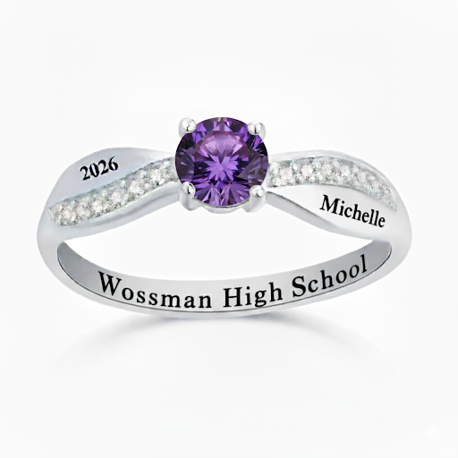 Wossman Sterling Silver Cross Band Class Ring