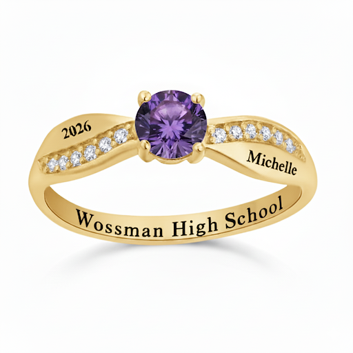 Wossman Sterling Silver Cross Band Class Ring