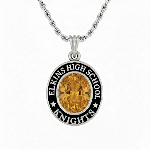 EHS Knights Oval Birthstone Class Necklace