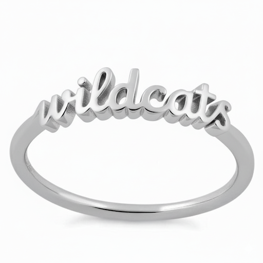 Sterling Silver Script Dance Team Ring