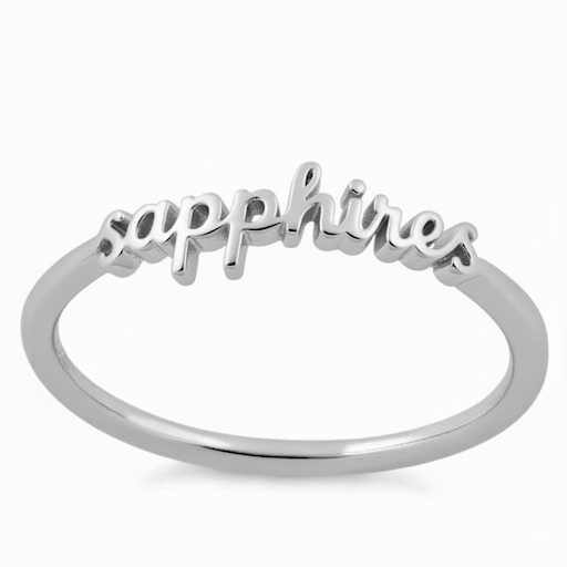 Sterling Silver Script Dance Team Ring