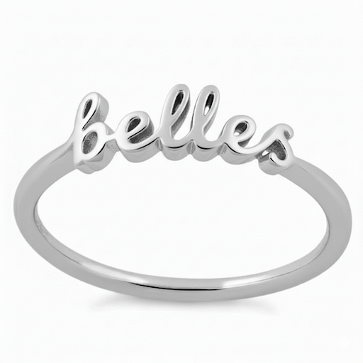Sterling Silver Script Dance Team Ring