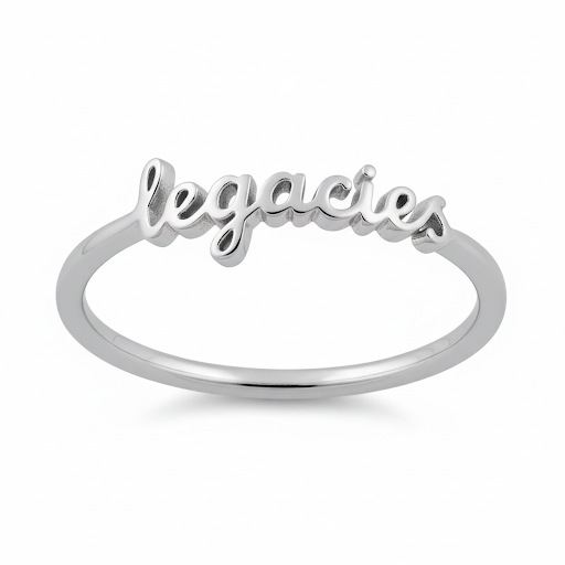 Sterling Silver Script Dance Team Ring