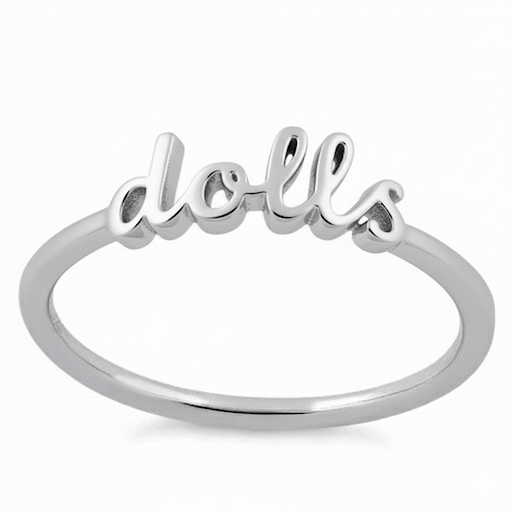Sterling Silver Script Dance Team Ring