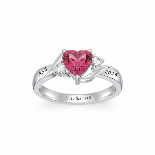 Abramson Sci Academy Sterling Silver Heart Class Ring