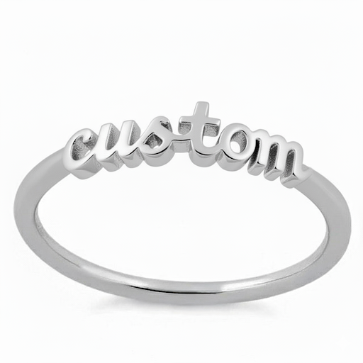 Sterling Silver Script Hometown Ring