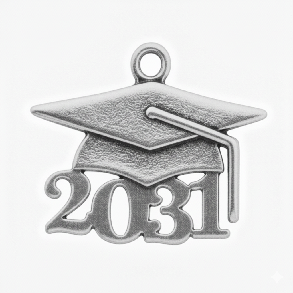 Grad Cap Year Charm