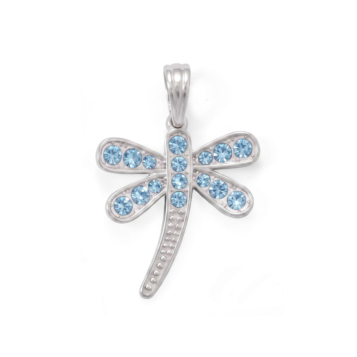 Blue Swarovski Crystal Dragonfly Pendant
