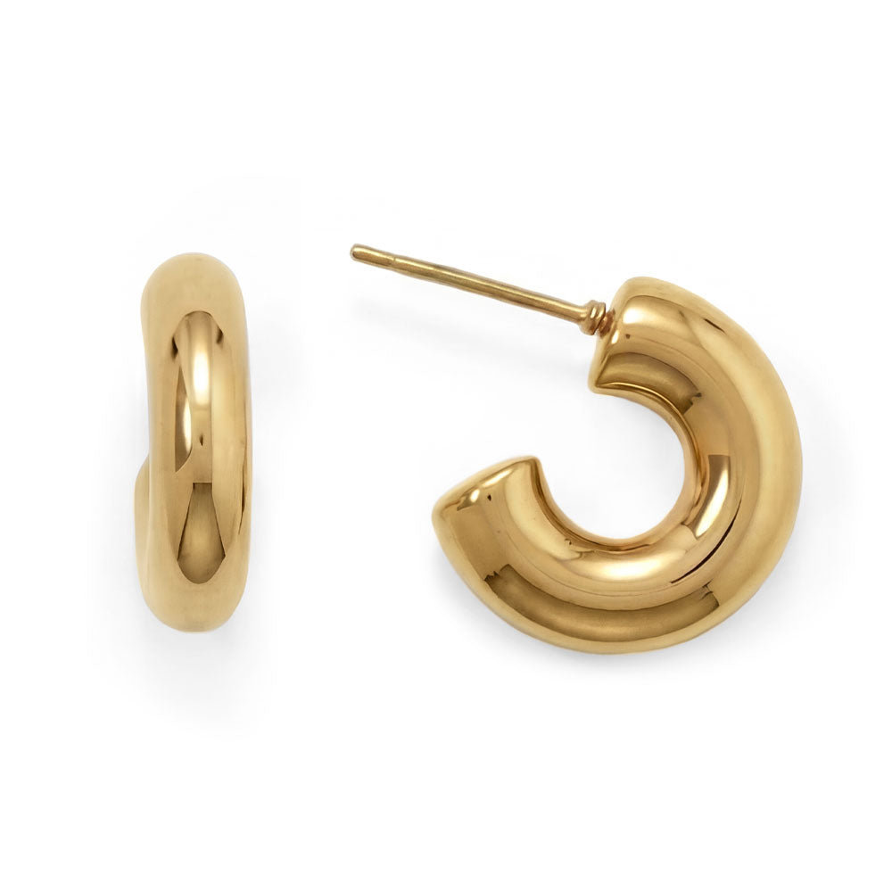18 Karat PVD Staninless Steel Chunky Huggie Hoop Earrings