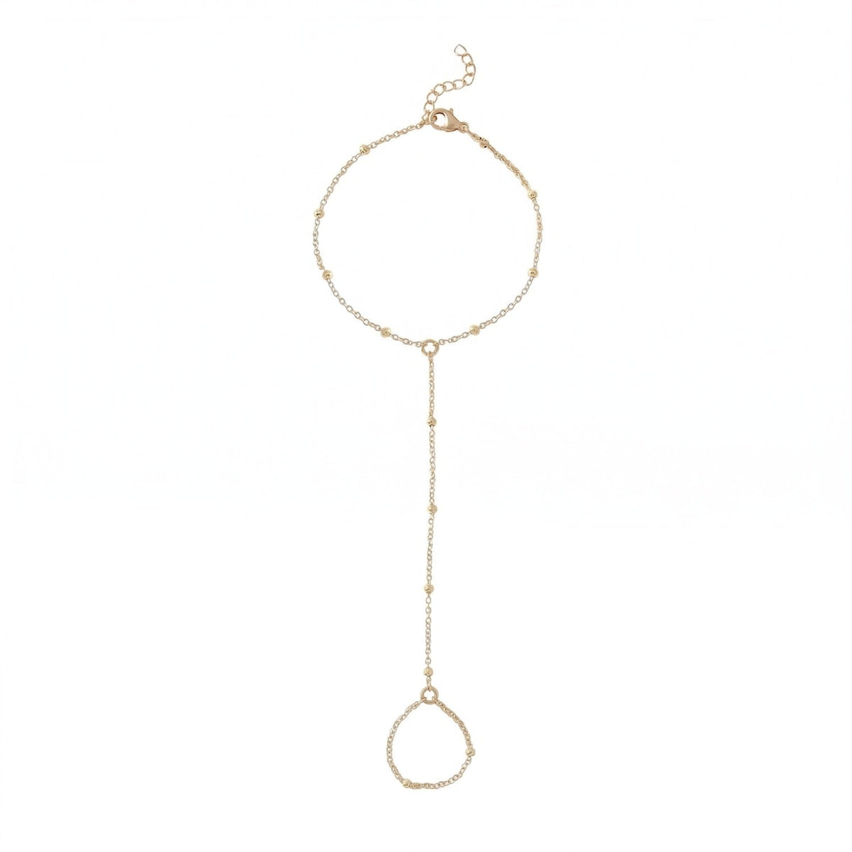 7.5" + 1" 18 Karat Gold PVD Stainless Steel Satellite Hand Chain