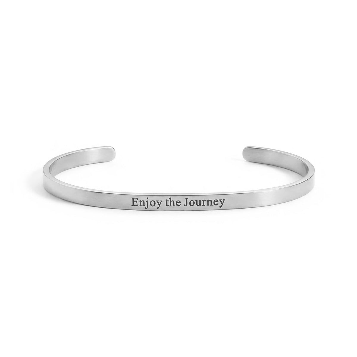 Stainless Steel "Enjoy the Journey" Cuff Bracelet
