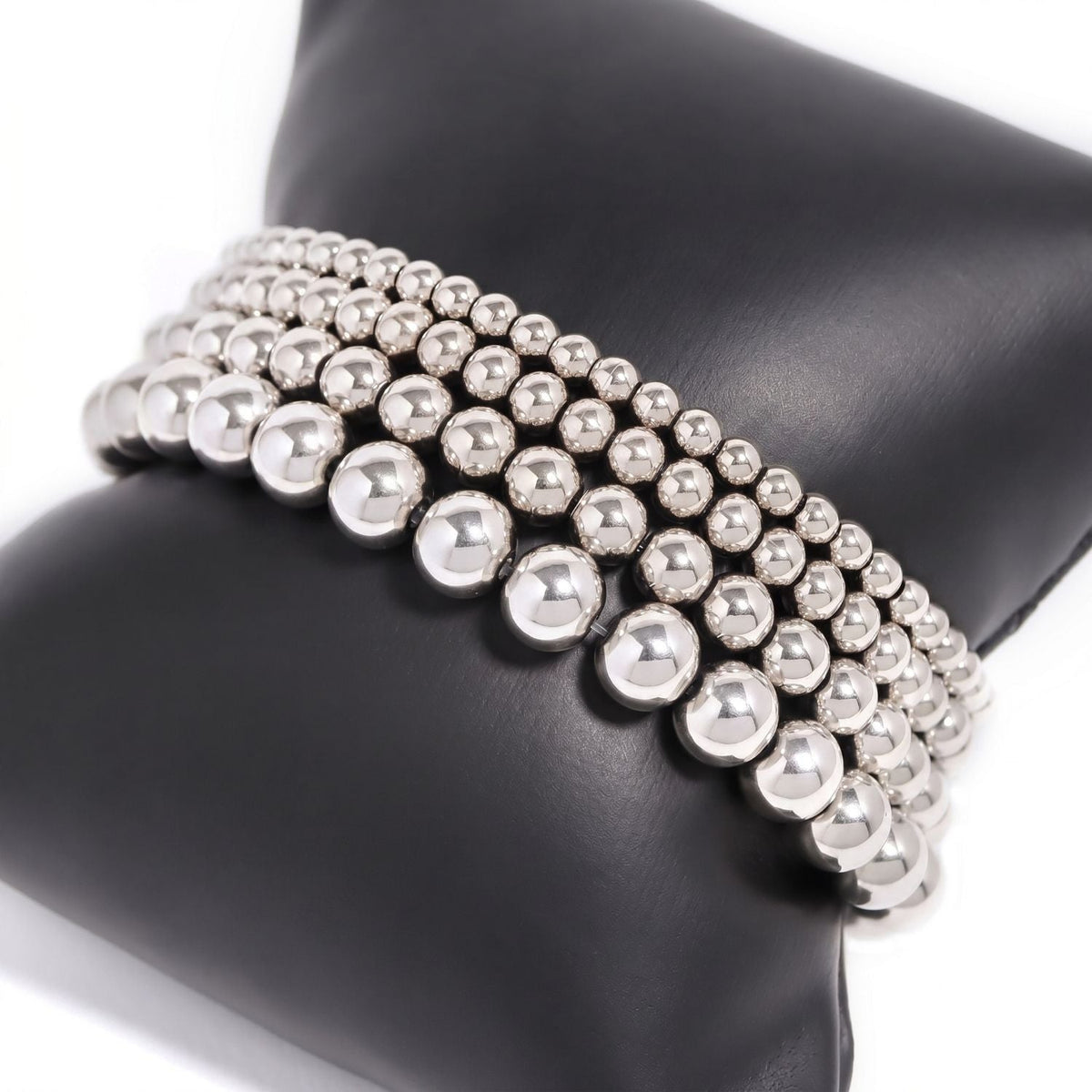 8" 8mm Stainless Steel Bead Stretch Bracelet