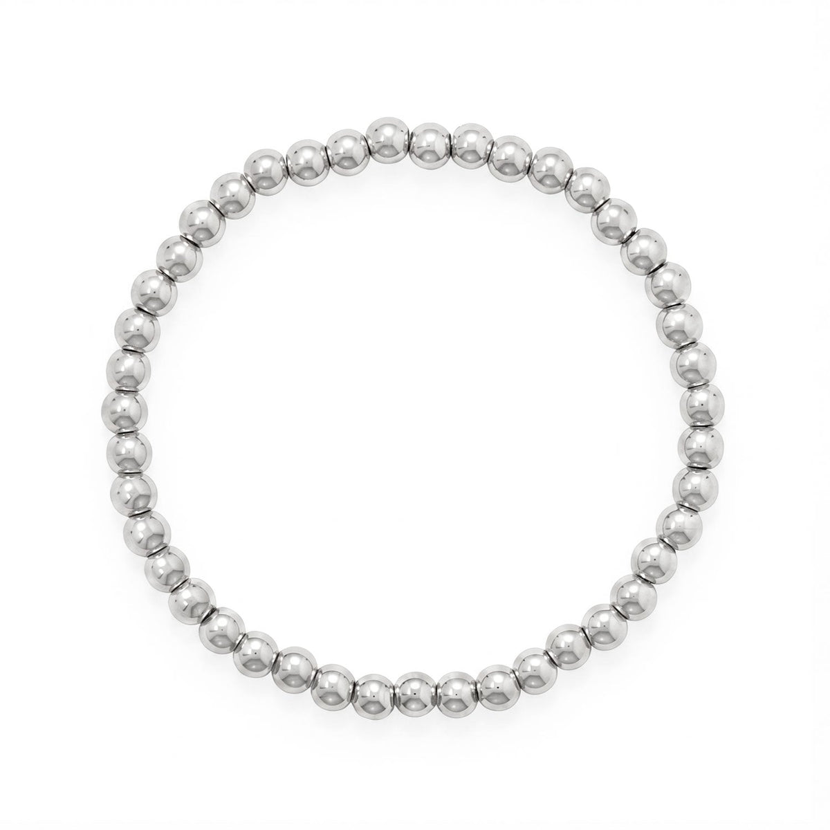 7.5" 5mm Stainless Steel Bead Stretch Bracelet