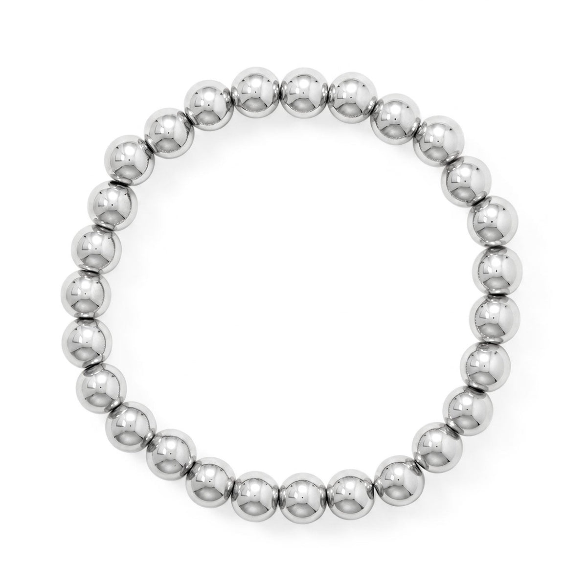 8" 8mm Stainless Steel Bead Stretch Bracelet