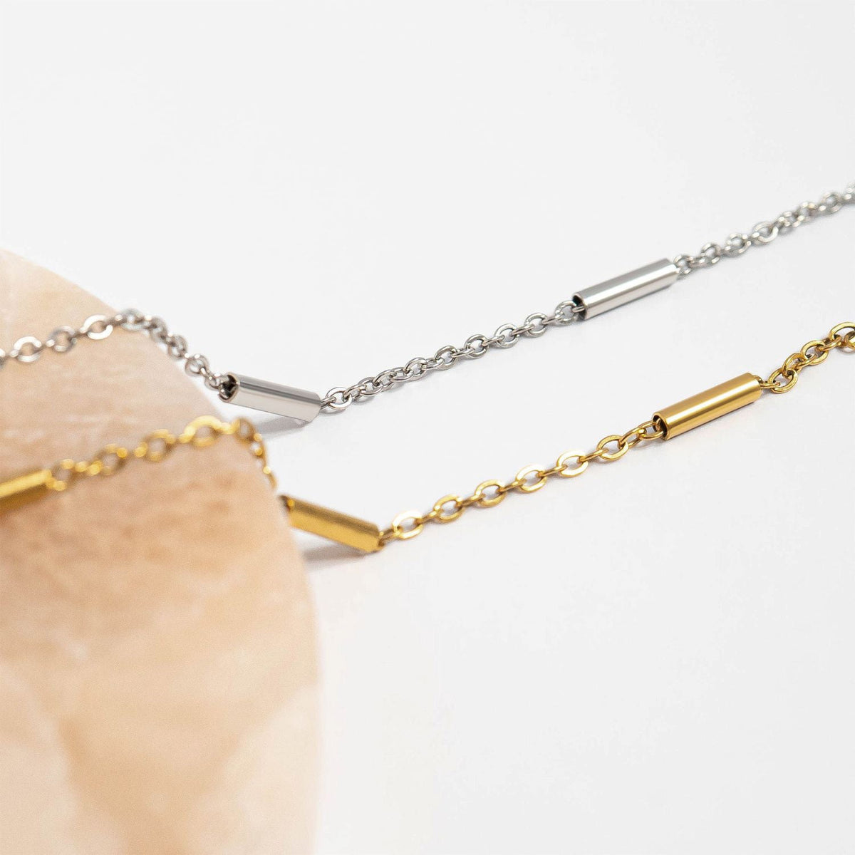 6.5" + 1" Stainless Steel Satellite Bar Bracelet