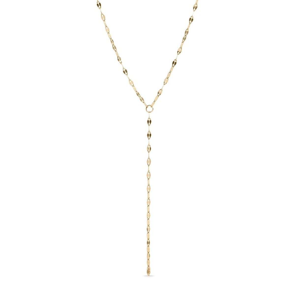 15" 18 Karat Gold PVD Stainless Steel Coffee Chain Y-Drop Necklace