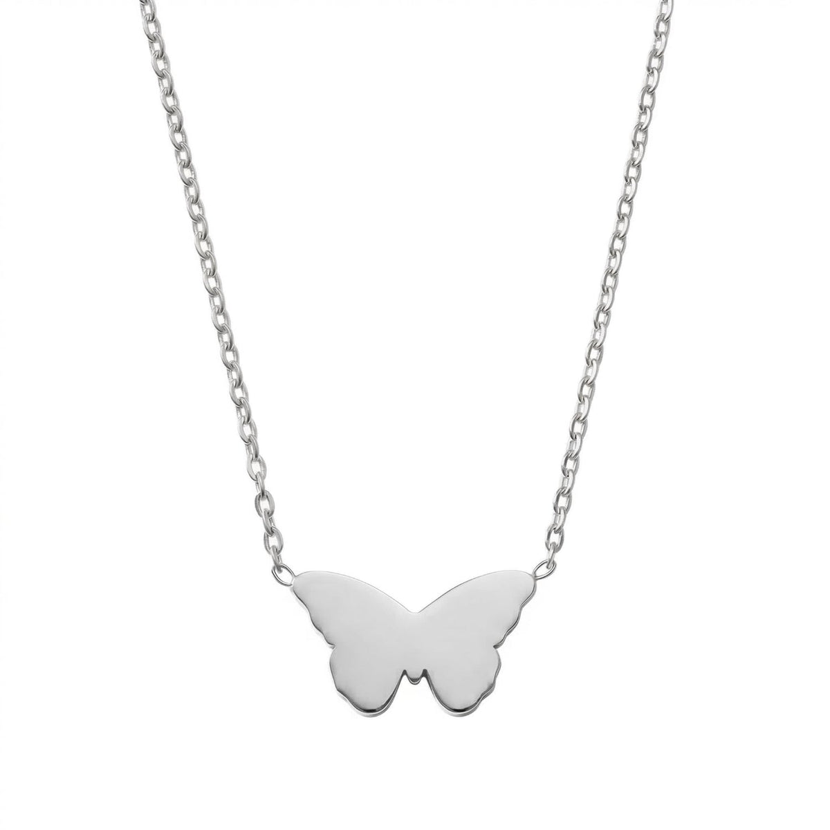 18" + 2" Stainless Steel Butterfly Necklace