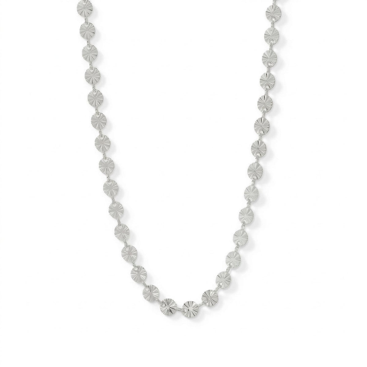 16" + 2" Stainless Steel Sunburst Necklace