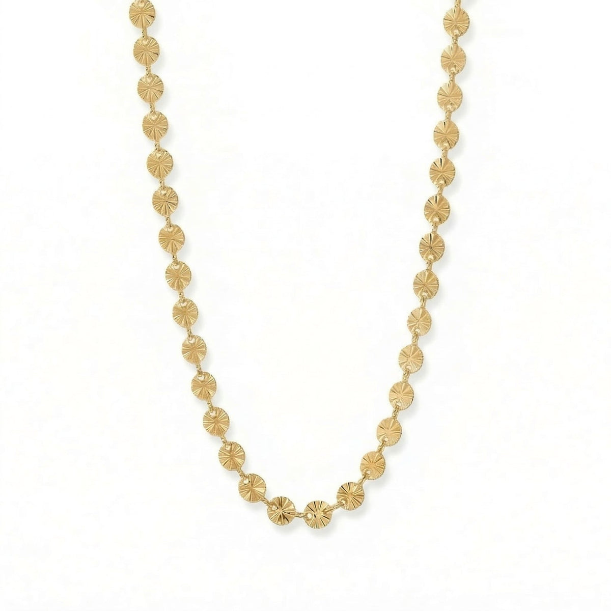18 Karat Gold PVD Stainless Steel Sunburst Necklace