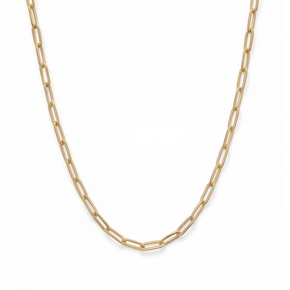 18 Karat Gold PVD Stainless Steel 2.5mm Paperclip Chain